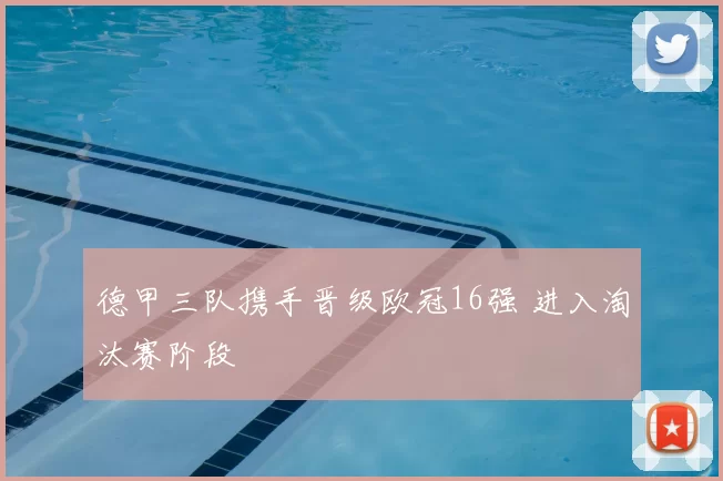 德甲三队携手晋级欧冠16强 进入淘汰赛阶段